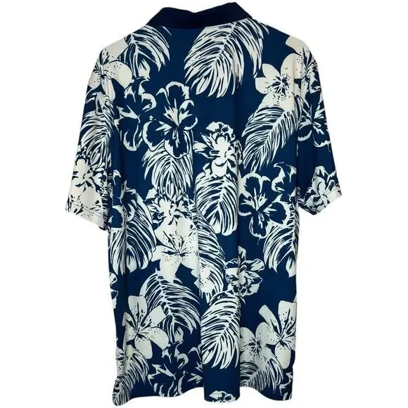 chubbies Light Weight Performance Golf Polo Hawaiian Print in Blue Men's XL - Picture 2 of 13